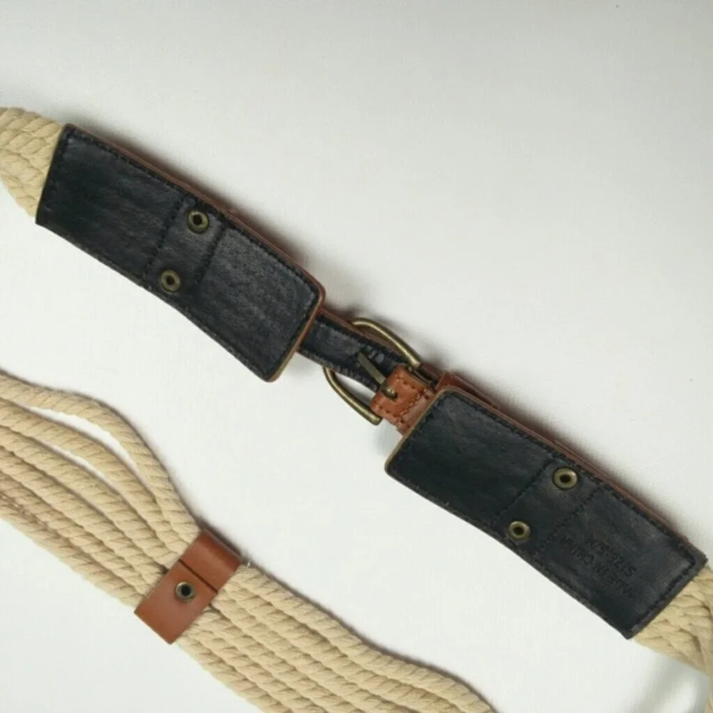 Vintage Rope and vegan leather belt Sz. S/M